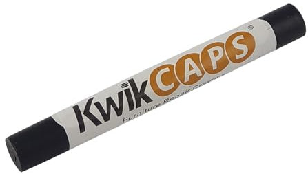 kwikCaps 1 Holz-Reparaturstift Farbe Schwarz Wachs-Korrekturstift zum Auffüllen von Schrammen Kratzern Flecken auf Möbeln Furnier Laminat Holzboden Massivholz-Parkett Arbeitsplatte Melaminplatten