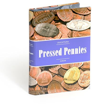 Leuchtturm 342625 Taschenalbum - Sammelalbum für 48 Pressed Pennie, Elongated Coin, Quetschie, Pressling, Souvenir-Münze