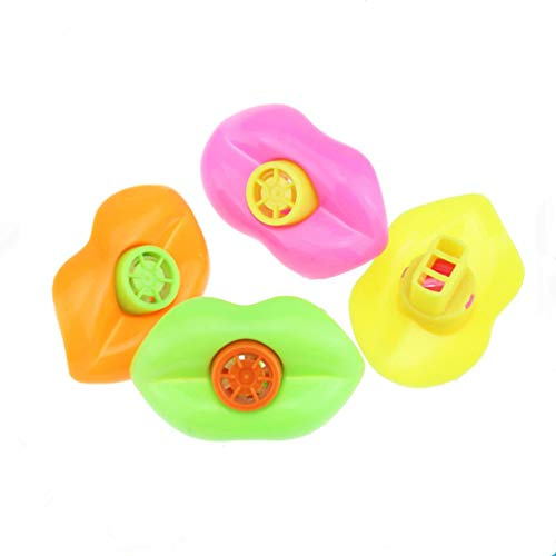Toddmomy 15Pcs Lip Whistles Plastic Noise Maker Toys Lip Whistle Toy Party Favors Goody Bag Fillers Stocking Stuffer Gifts for Kids