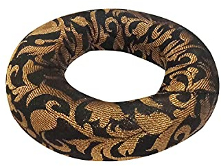 Round Cushion For Tibetan Singing Bowl Handmade Cushions Brocade Art Silk Home Decor Jewelry Display Cushion (6 X 1.5 Inch)