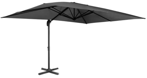IDMarket - Calvi Grigio 3x4 M ombrellone sfalsato a 360° inclinabile e Girevole con Copertura