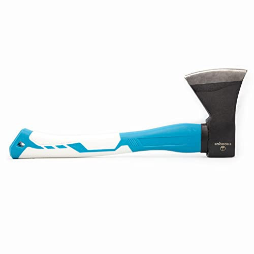 THORQUE Hacha Leña Profesional 600 gr - Hacha pequeña para rajar pequeños Troncos, Perfectamente Equilibrada, Mango PVC Ergonómico con Buen Acabado, Peso Total 900 gr