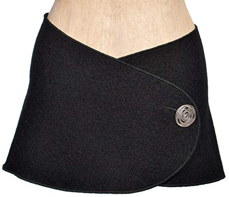 NAMSA-NIERENWÄRMER - Wollgürtel aus 100% Wolle - GEWICHT: 385 gr./m, Hüftschmeichler, Cacheur, Wollschal, HÜFTGÜRTEL mit silberfarbenem Metallknopf - Rosette