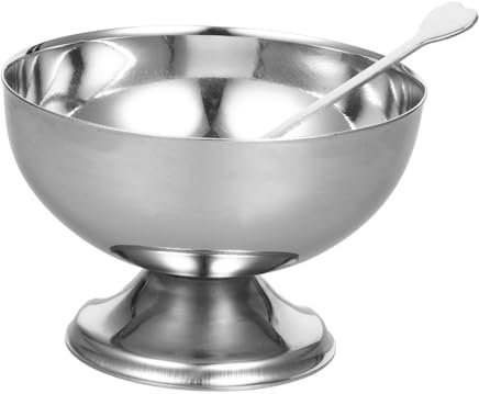 1 Pc Tazza Da Dessert in Acciaio Inossidabile Ciotolina Ciotole Piatto Dessert Dolci D'acciaio Coppa in Metallo Tazza Rotonda Per Budino Calici Insalatiera Ufficio Ciotola Di Ramen