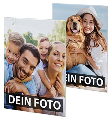 Fotomagnet selbst gestalten - mit Bild und Text - Kühlschrankmagnet Personalisieren mit Foto und Wunschtext - 2 Stück | Hochformat, 6 x 8 cm