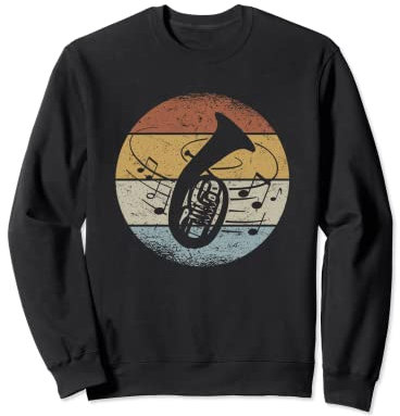 Tenorhornist Orchester Musiker Noten Retro Tenorhorn Sweatshirt