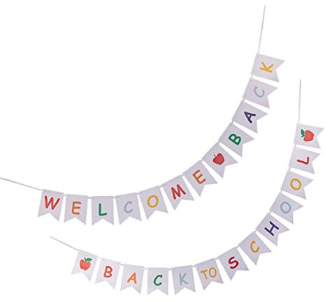 NUOBESTY Banner Zum Schulanfang 2er-Pack Leuchtende Farben Und Hohe Beständigkeit Hängebanner Für Die Schule Das College Und Party-Dekorationen
