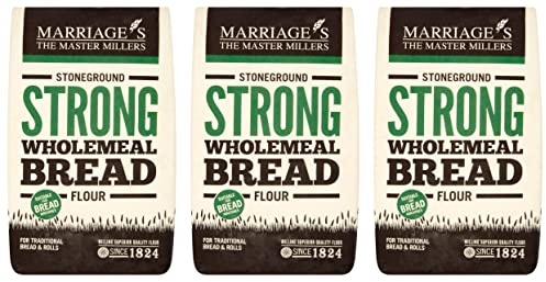 Marriages Stoneground Strong Wholemeal Bread Flour, 1.5kg (Pack of 3)