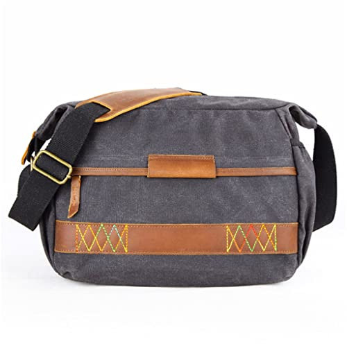 Digital Photo Sling Camera Bag Vintage Waterproof Photography Shoulder Messenger Bags Men Women Batik Canvas Bag (Dark Gray One Size)