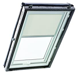 Roto Exclusiv ZRE - Estor para claraboya Roto - Riel de guía Plateado - Manejo Manual - Estor de luz Diurna Designo R4/R7 y Classic 43/73 - Tamaño 094/098 | 09/09 - Color Gris Claro