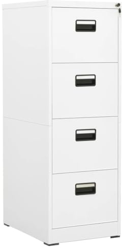 vidaXL Aktenschrank weiß 46 x 62 x 133 cm aus Stahl
