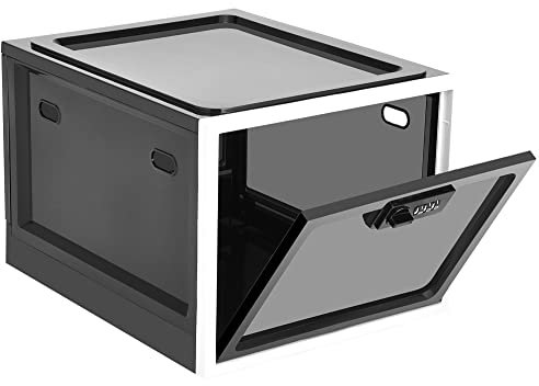 Cliplanyard Lockable Medicine Box - Transparent Lock Medication Container, Locking Box for Tablets, Food, Home Safety, Kitchen - Black