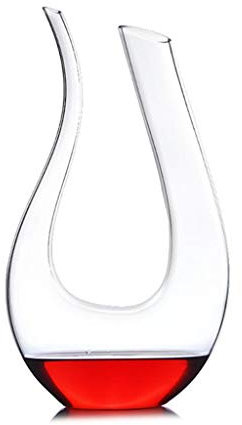 Carafe à vin en verre cristal de qualité supérieure sans plomb en forme de U Aérateur de vin cristallin Carafe à vin en verre Grade B