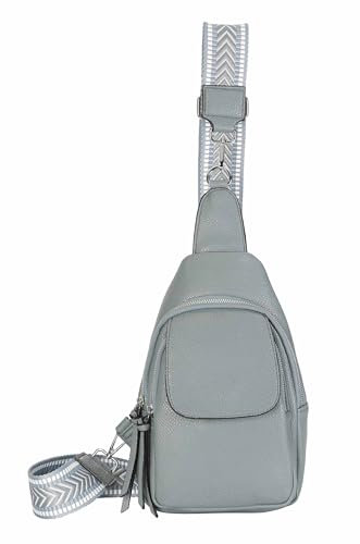 OBC Damen Crossbody Sling Tasche Rucksack Bodybag Crossbag Crossover Schultertasche Gürteltasche Brusttasche Umhängetasche Jeansblau