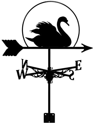 EICOFF Girouette en métal Durable Noir rétro girouette extérieur Jardin Cygne Silhouette indicateur de Direction du Vent s'applique au décor Toit Cour Grange Garage Patio