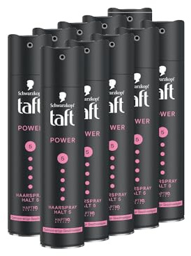 Schwarzkopf Taft Haarspray Power Cashmere (10 x 250 ml), Haltegrad 5 Haarstyling, Haarspray für trockenes und strapaziertes Haar, Kaschmir-ähnliche Geschmeidigkeit, vegane Formel*