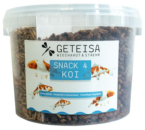 GETEISA Snack4Koi - Vielfältige Koi-Snackmischung mit Mehlwürmern, Bachflohkrebsen, Garnelen & Seidenraupen, Natürliche Zutaten, Hoher Proteingehalt, Unterstützt ausgewogene Ernährung