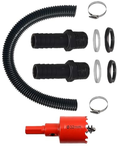 Hsthe Sea Regentonnen Anschluss Set, 1 Zoll Regentonnen Anschluss Set mit Schlauchtülle, Regentonnen Anschluss für Regenwassertanks