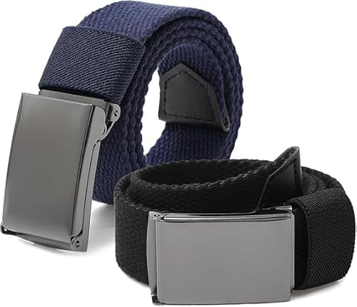 Coubeau Ceinture Tissu Enfant Garçon - 2 Pz Ceinture de Baseball Nylon Boys Ceinture de Golf pour Enfants avec Boucle en Métal pour Pantalon de Softball Jeans Uniformes Scolaires