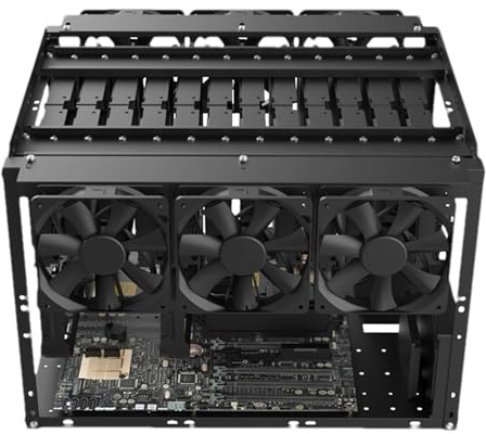 yanzisura Caja de computadora de Marco Abierto, Caja de PC de Marco Abierto, Caja de computadora con Marco de PC, Accesorios apilables para minería de Monedas criptográficas, Soporte para Estante,