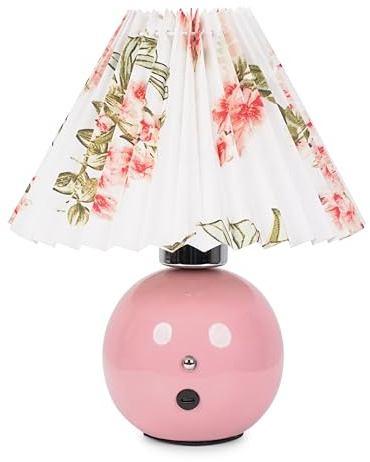 ValueLights | Pink Floral Touch Button Light, Rechargeable LED Portable Table Lamp for Living Room Bedroom | Table Lamps & Home Improvements Essential