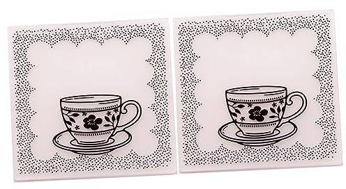Gogogmee 2 Stück Prägevorlagen Für Scrapbook-schablonen Kunststoff-prägeformen Tassenform-Design Für Kartonpapier-bastelarbeiten