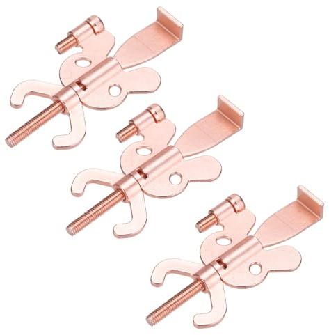 PATIKIL Portable Security Door Lock, 3 Pack Adjustable Butterfly Hotel Door Lock Devices with Storage Bag for Enhanced Safety for Traveling Hotel Home Apartment, Rose Gold