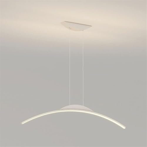 SEMANHUAOZ Lampada a sospensione moderna a LED nordica – Design a linea arcuata, lampada a sospensione lunga for ufficio, isola cucina e sala da pranzo (colore: B, dimensioni: 80 x 6 cm)(A,100 * 6cm)
