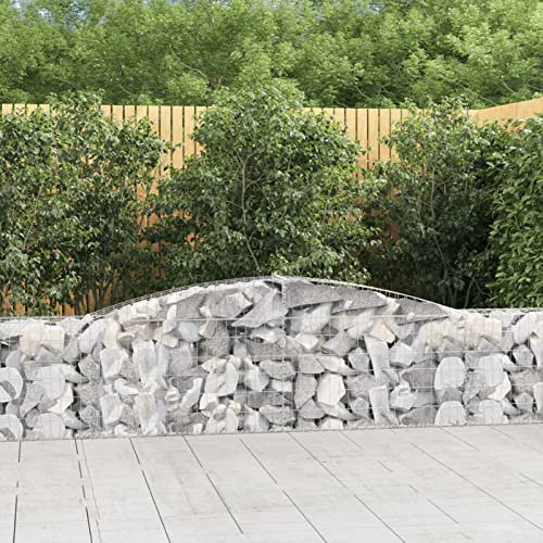 Juroupi Cesti Gabbioni ad Arco 3 pz 400x30x60/80 cm Ferro Zincato,Gabbioni,Cesti Gabbioni ad Arco,Gabbioni da Giardino,Gabbioni Metallici per Pietre-3146841