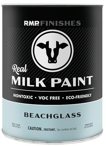 RMP Finishes Real Milk Paint for Wood Furniture, Cabinets, Walls, Brick, and Stone, Matte Finish, Water Based Organic, No VOC, Beachglass, 1 Quart
