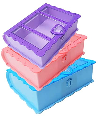 Cabilock 3stücke Buchförmige Bonbonschachtel Aus Hochwertigen Materialien Dekorative Aufbewahrungsbox Für Kleine Geschenke Obst Kekse Und Süßigkeiten Diy- Mit Schloss