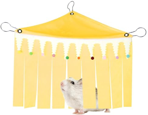 DONGKER Hamstergömställe, Hängmatta för smådjur med paraply och metallkrokar, burgardin för kaniner, illrar, råttor, chinchilla