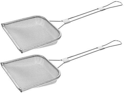 NAMOARLY 2pezzi Cucchiaio Filtrante Acciaio Inossidabile Con Manico Lungo Schiumarola Per Friggere e Scolare Strumento Versatile Per Cucina Professionale e Domestica Per Pollo Fritto e