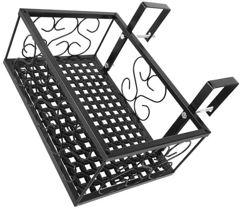 HEMOTON Metall Hängeregal Balkon Geländer Blumentopfhalter Mit Verdickten Haken 30x20x12cm Fensterbank Pflanzenständer Für Indoor Und Outdoor