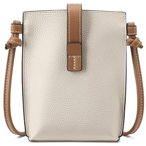 SENDEFN Handy Umhängetasche Damen Leder, Handytasche mit Geldbörse zum Umhängen Minimalistische, Handtasche Damen Klein mit Kartenfächer und Verstellbarer Schultergurt