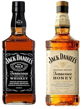 Jack Daniel's Set, Tennessee Whiskey Old No.7 70cl e Tennessee Honey 70cl, Ideale per Eventi