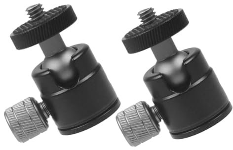 SHINEOFI 2 Pièces Support de Trépied Aluminium Tête Ball Alliage Rotatif pour Caméra et Projecteur Accessoires de Trépied Stable et Durable