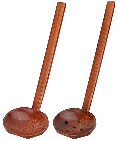 Fyearfly Ensemble de cuillères en bois à long manche – Outil de cuisine polyvalent pour nouilles et soupe