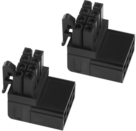 ELFJMZP ATX 8-pin female connector to 8-pin male 90-degree Angle connector Type-A Mini, Desktop computer motherboard CPU power supply interface adapter, outward conversion(pack of 2) (Mini - A)