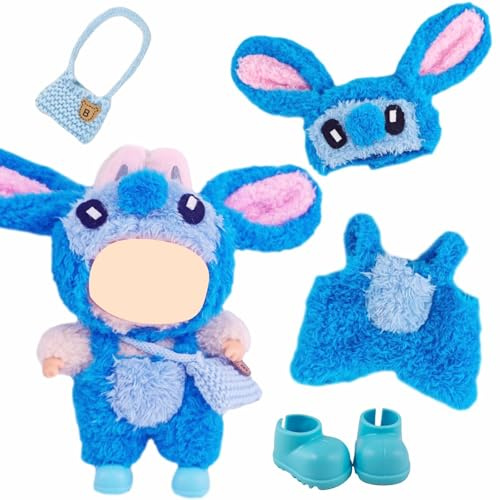 Poupées Vêtements 17cm,Vêtement de Poupée pour Peluche,Vêtements de Poupée de 17cm,Vetement Peluche Accessoires Comprend Combinaison,Chapeau,Chaussures,Sac Dos,Tenue Stylée Peluches,sans Poupée