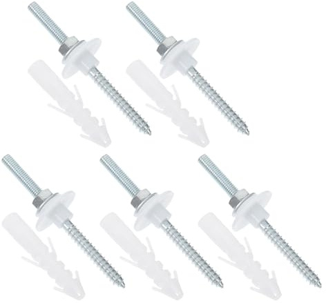Warmhm 5 Set Di Di Serraggio Di Installazione Per Lavabo Sospeso Autofilettanti Per Lavabo In Metallo Kit Di Per Clip Di Montaggio Autofilettanti In Acciaio