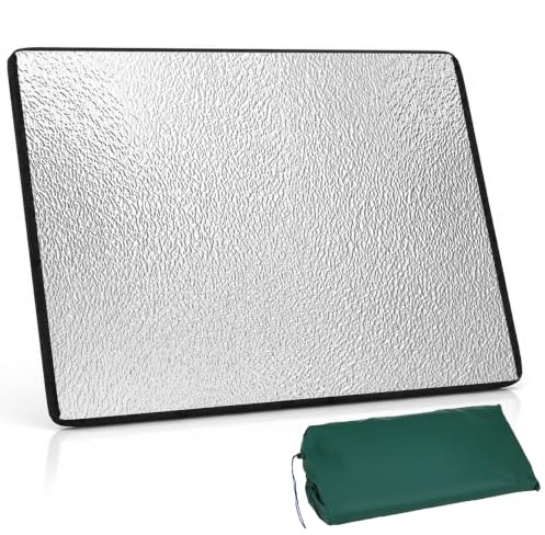 QWORK® Alu Isomatte Schaummatten, 250 x 200 cm Faltbare Schlafmatte, Isoliermatte, für Camping & Outdoor