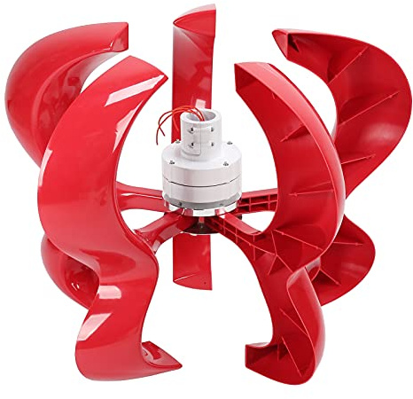 Haofy Inicio Turbina Eólica de Eje Vertical 5 Palas 500W-2000W 24V 48V - Generador Eólico en Forma de Calabaza con Controlador MPPT para Energía Fuera de la Red (100W)