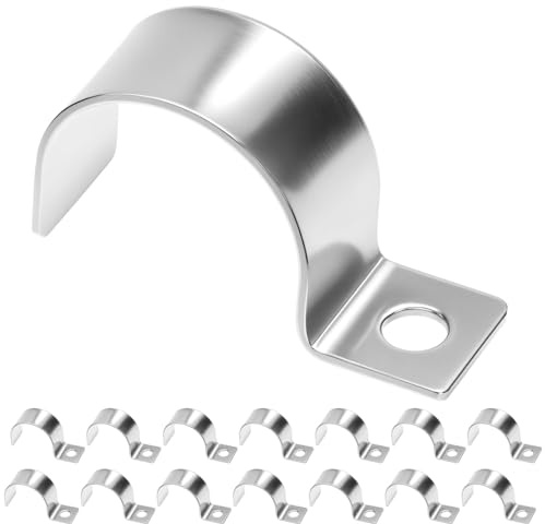 QWORK® 20 Pièces Fixation Grillage Rigide 25mm, Collier de Serrage en U Acier Inoxydable 304 – Attache Tube Robuste pour Clôture, Tuyau PVC, Câble et Installation Murale