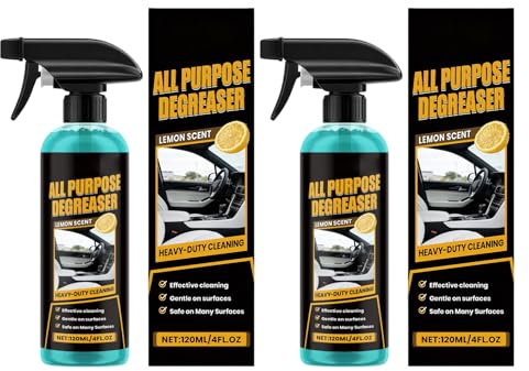 Highly Effective Grease Remover Cleaner – 2 x 120 ml All-Purpose Liquid Grease Remover for Kitchen Cabinets for Quick Stain Removal in the Home, Car, Oven, Stove, Hob, Sink, Cupboard and
