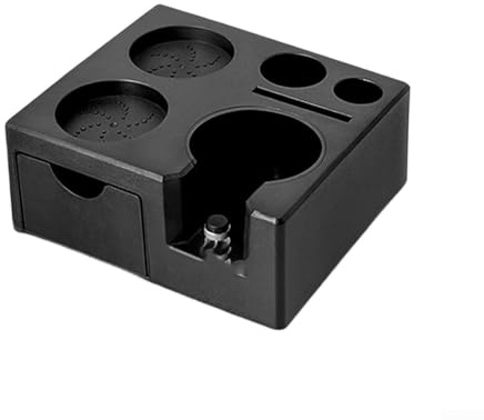 Alanmoship Manomissione multifunzione per caffè espresso con dispenser di polvere di caffè a cassetto, contenitore per manomissione, portafiltro e setaccio a disco, base igienica e facile da pulire