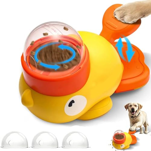 Duckie – Das Denkspiel Für Hunde, Leckerli Spender Hund, Interaktives Hundespielzeug, Iq-Training, Waschbar, Slow Feeder Für Hund Zur Verbesserung Der Verdauung, Entfesseln Sie Spaß Und Snacks (Gelb)