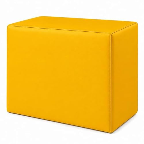 Physiofit24 - Positurkissen LAGERUNGSKISSEN Sitzkissen - Bandscheibenwürfel, Stufenlagerungswürfel zur Stufenlagerung, Stufenbett mit Bezug, 50x40x30cm, Made IN Germany (Safrangelb)