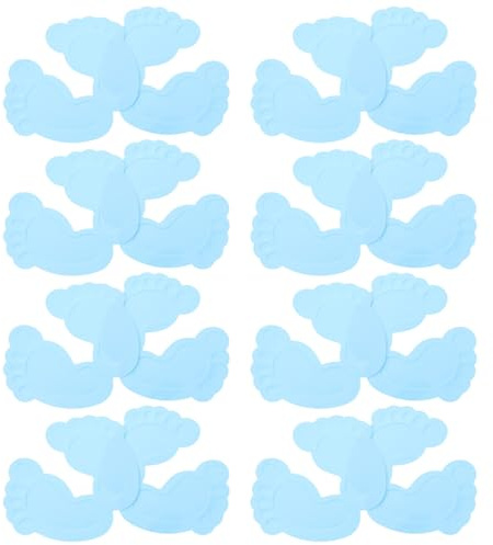 HEATSHAKING Confeti Azul para Fiesta de Bautizo y Cumpleaños, 6 Bolsas de Papelillos Forma de Huella, Material Plástico y Resina, Ambiente Festivo Duradero y Gran Impacto Visual