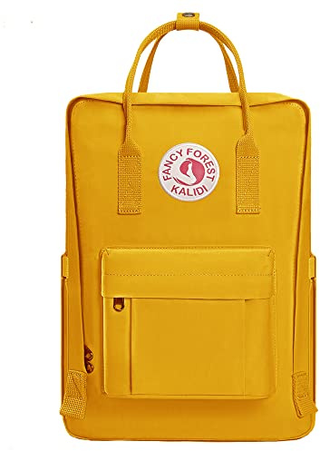 KALIDI- Mochila Unisex de Estudiante, Mochila Escolar del Ordenador Portátil,Bolso Portátil Resistente Suave, Amarillo